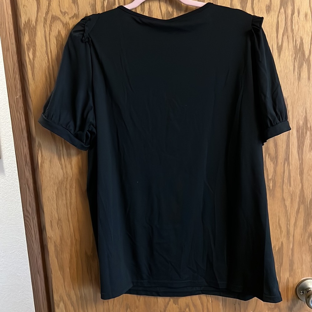 NWT Women’s Sampeel Black Puff Sleeve Top - Picture 7 of 7